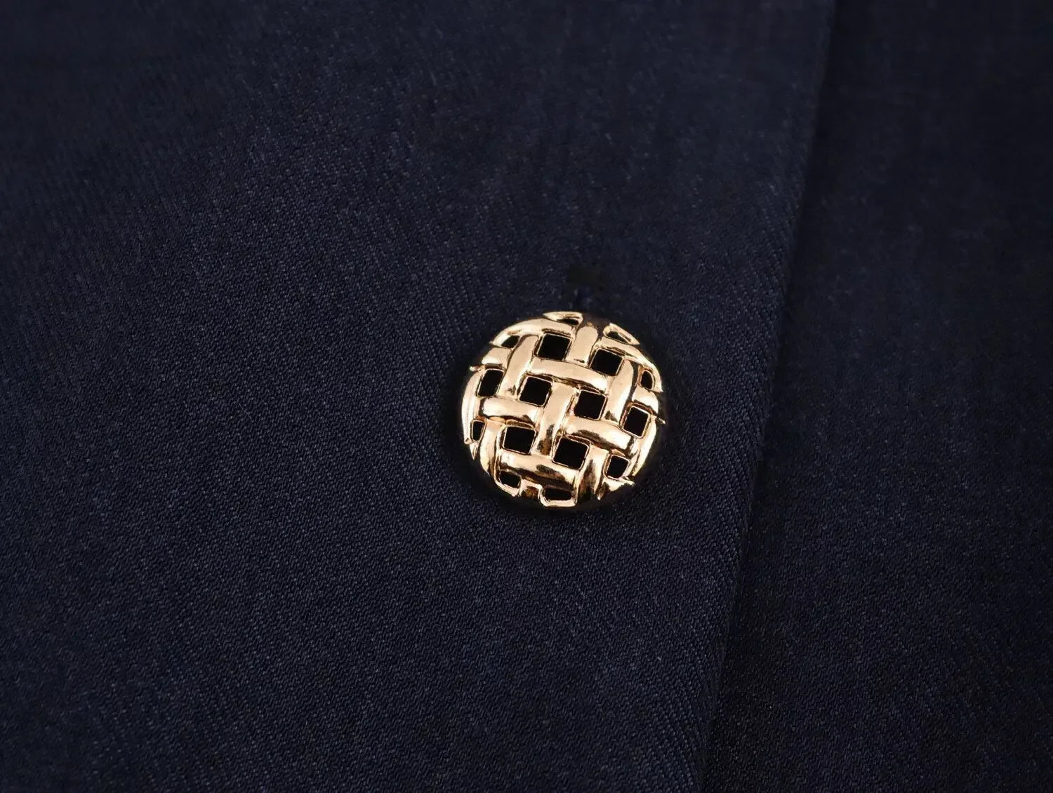 Navy Blue Elegant Blazer with Gold Buttons LAPANIA