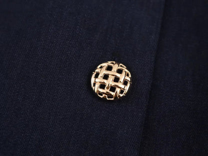 Navy Blue Elegant Blazer with Gold Buttons LAPANIA