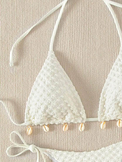 3D White Shell Bikini