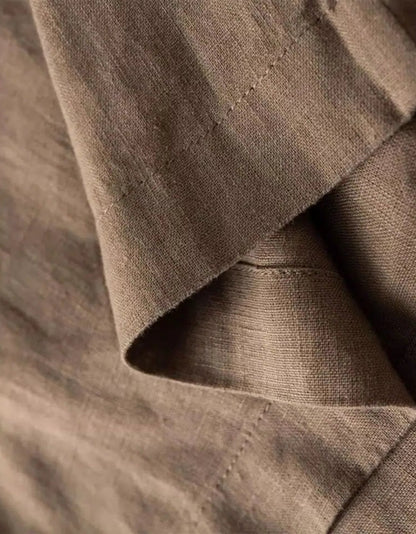 White Cotton-Linen Pants