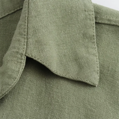 Green Casual Lapel Top with Knot Detail LAPANIA