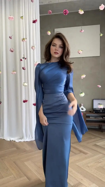 Sheer Satin Panel Maxi Dress