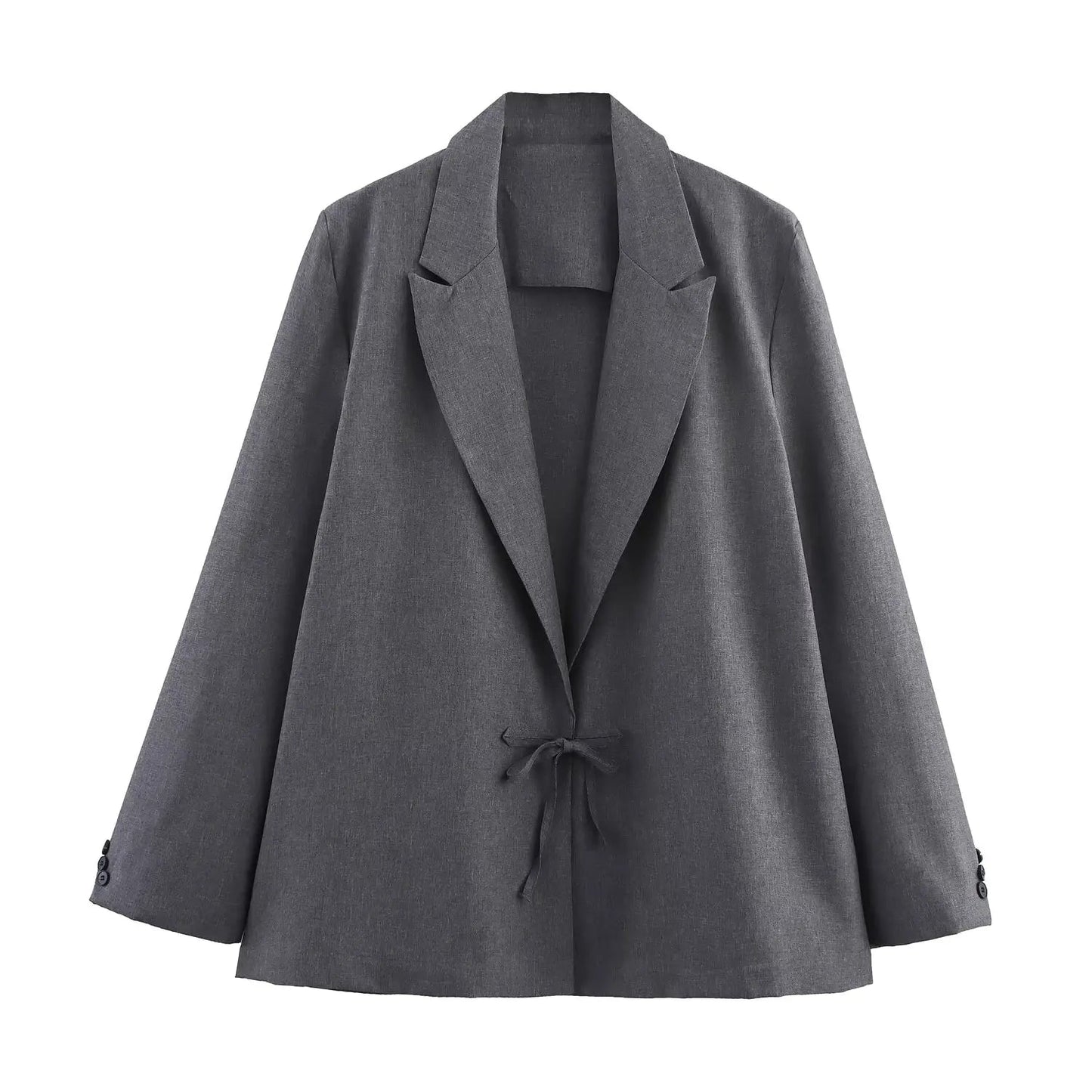 Dark Grey Oversize Blazer with Bow Straps