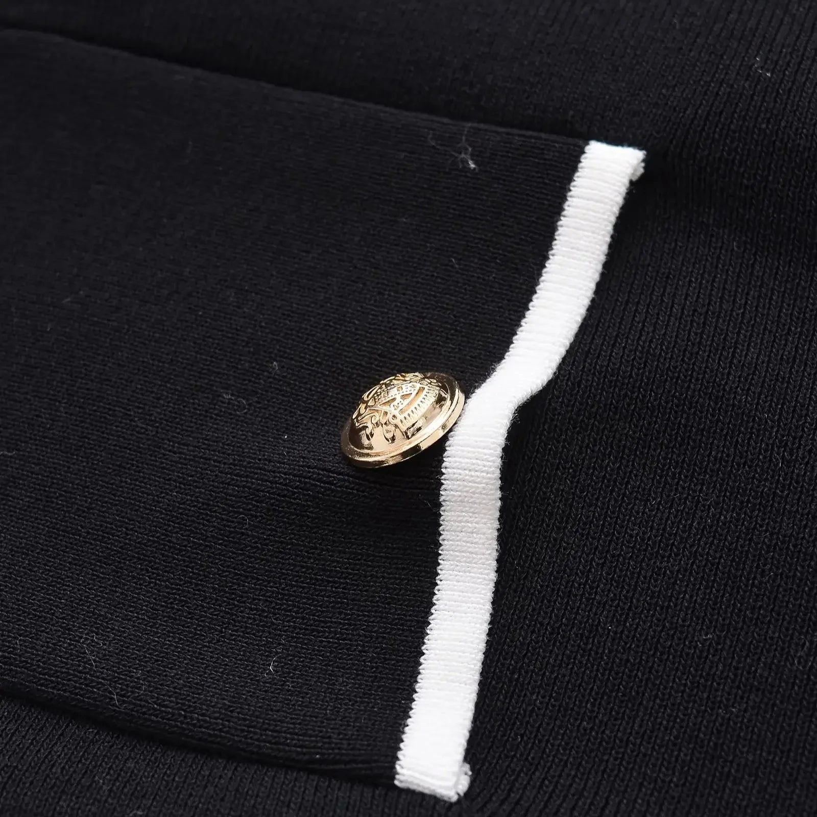 Black Knit Mini Dress with Gold Button Detail LAPANIA