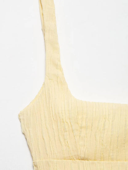 Butter Yellow Strap Midi Dress