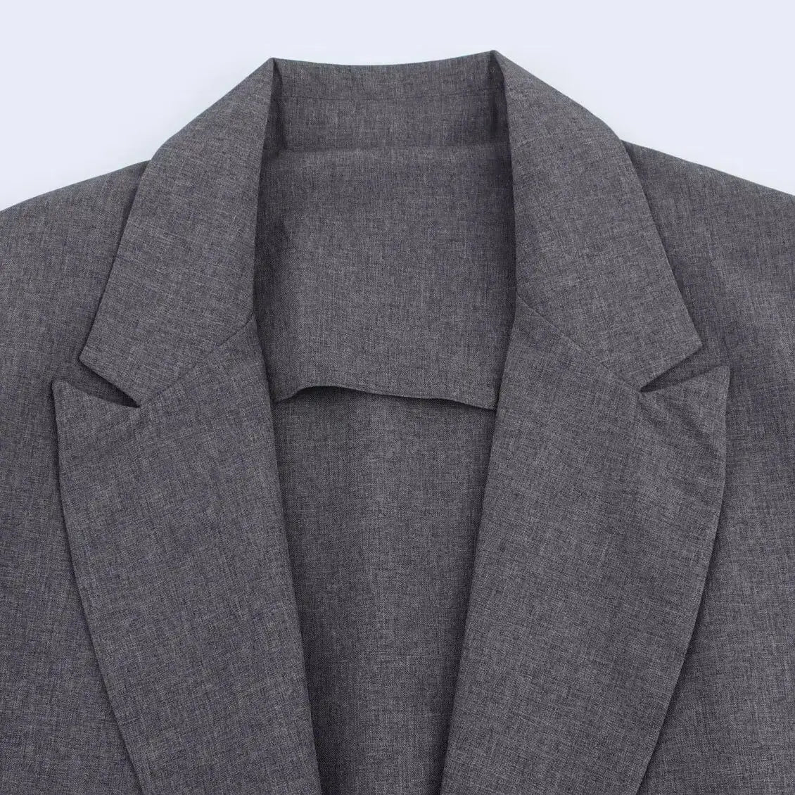 Dark Grey Oversize Blazer with Bow Straps LAPANIA