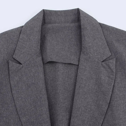 Dark Grey Oversize Blazer with Bow Straps LAPANIA