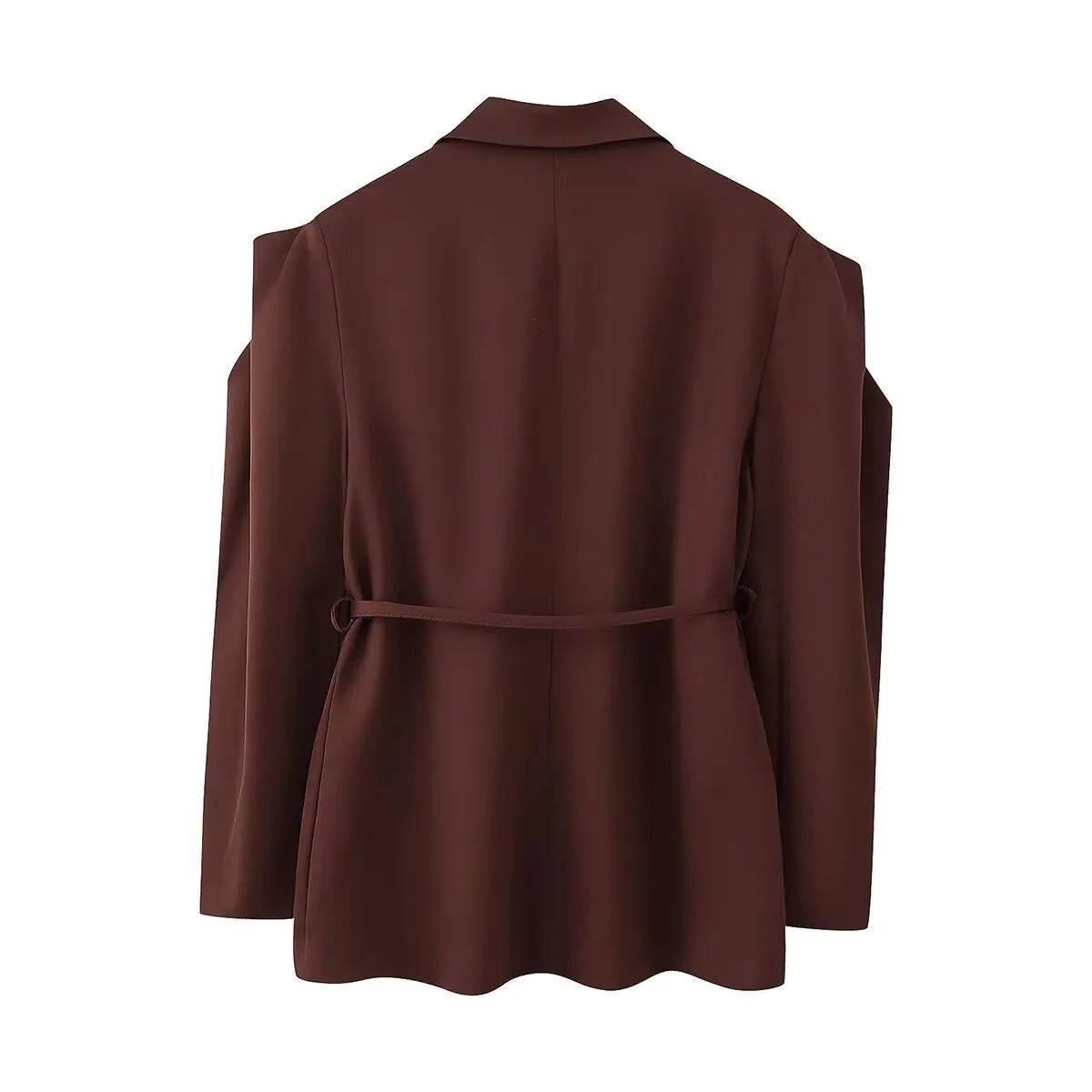 Waist-Tie Blazer with Padded Shoulder Effect LAPANIA