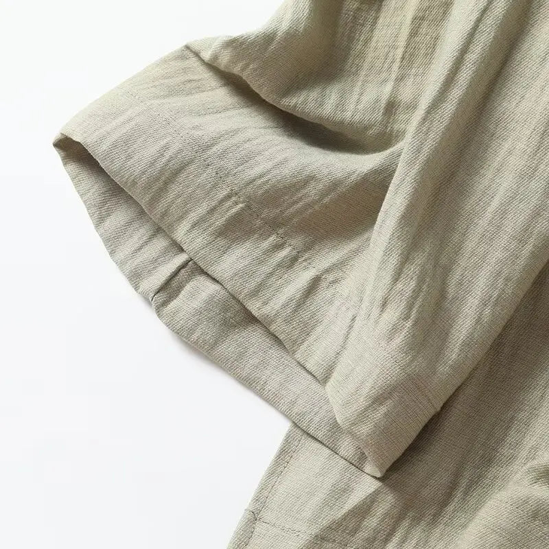 Light Green Cross-Over Blouse with Lace-Up Straps LAPANIA