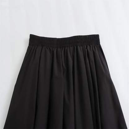 Black High-Waisted A-Line Skirt LAPANIA