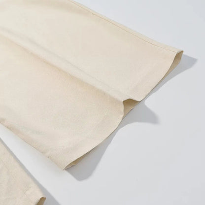 Beige Draped Wide-Leg High-Waist Pants LAPANIA