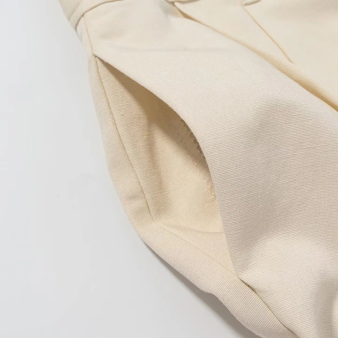 Beige Draped Wide-Leg High-Waist Pants LAPANIA
